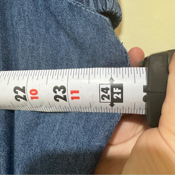 Women’s Joe Fresh Business Casual Blue Denim-Like Short Sleeve Blouse Size 1X - Picture 13 of 14